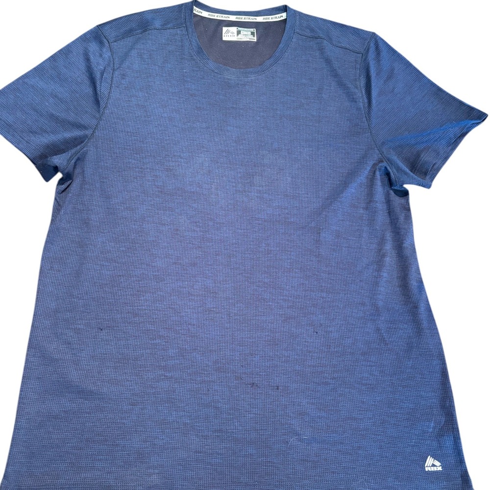RBX X-Train Mens Performance T-Shirt XL Navy Blue Short Sleeve Textured Active